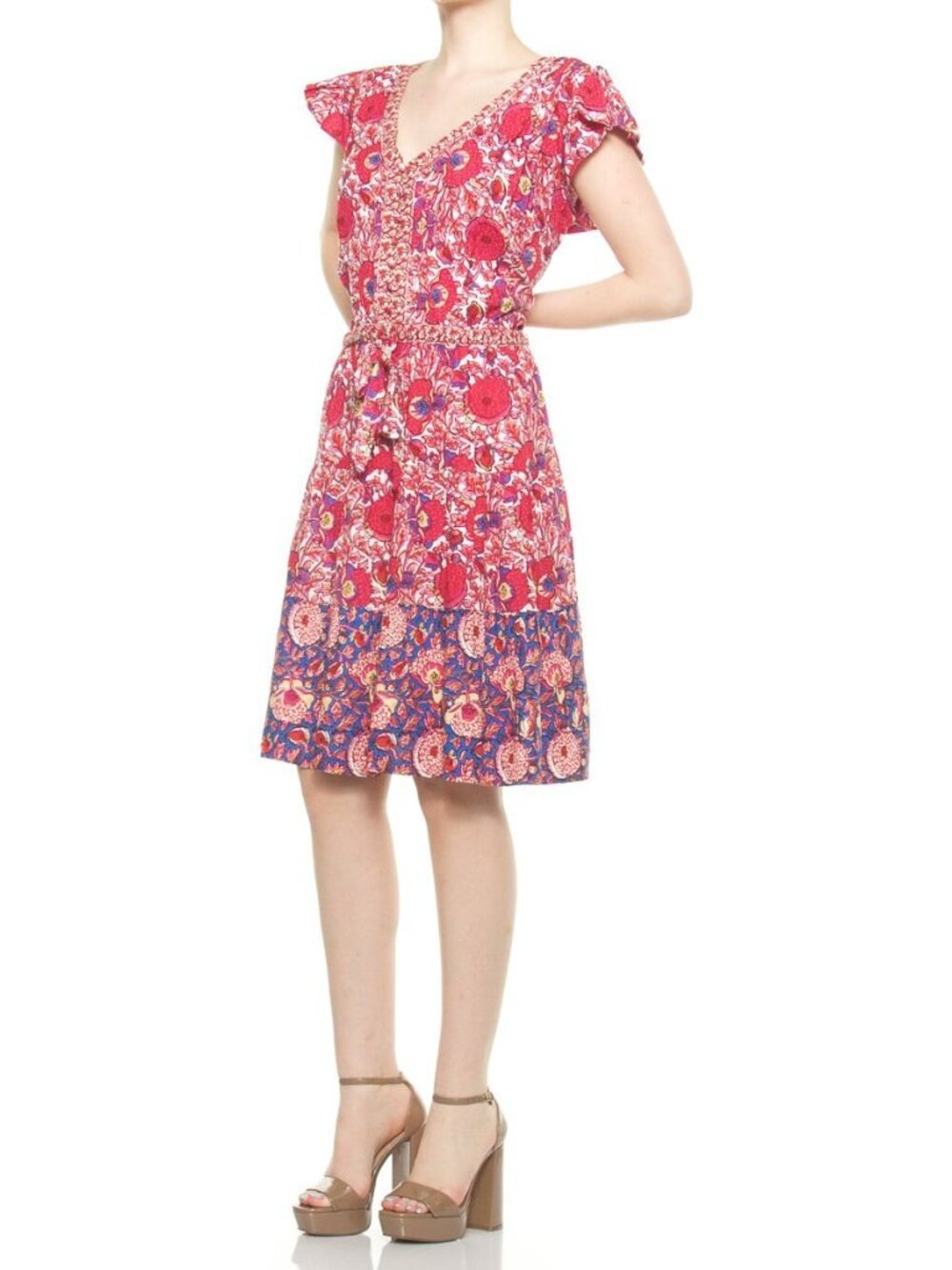 Black Tape Summer Pink Paisley Dress
